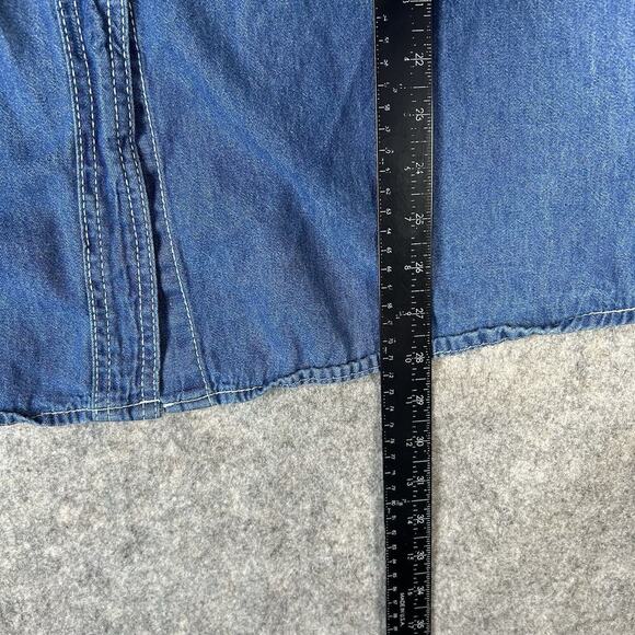 Vintage Dr. Seuss The Grinch Embroidered Denim Button Down Shirt XL Corduroy - Picture 9 of 9